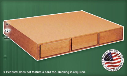 12 inch Oak 6 drawer Base