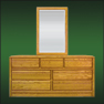 Waterbed Furniture - 7 drawer dresser-oak